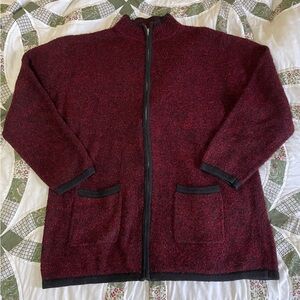 VTG Sag Harbor Burgundy Knit Sweater - Size XL